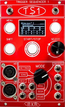 Eurorack Module TS1 Eurorack hardware Sequencer RED from Bvr-Instruments