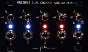 Eurorack Module Multiple dual channels with leds 1U (Intellijel or pulplogic format) from ph modular