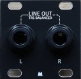 Mörk Modules Stereo Line Out Jacks 1U - Black Panel