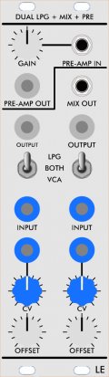 Serge Module DUAL LPG + MIXER + PRE-AMP from Low-Gain Electronics