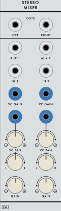 Serge Module 2 INCH STEREO MIXER V2 from Loudest Warning