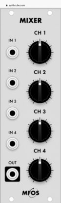 Eurorack Module Mfos euro mixer from MFOS