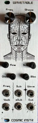 Eurorack Module Voltage Controlled Wavetable Oscillator from Cosmic Instruments