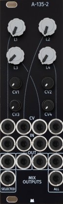 Eurorack Module A-135-2 Quad VCA / VC Mixer - Black Panel from Mörk Modules