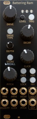 Eurorack Module Battering Ram black & gold panel from Mörk Modules