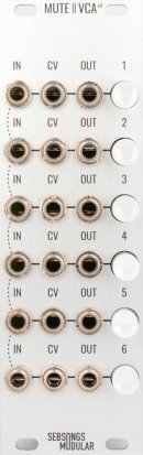 Eurorack Module MUTE || VCA x6 from Sebsongs Modular