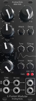 Eurorack Module BD808+BD909 kick drum from L-Fusion Electronics