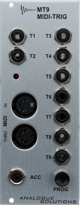 Eurorack Module MT9 MIDI to Trigger / Gate converter from Analogue Solutions