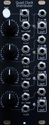 Eurorack Module QCD: Quad Clock Distributor - Black Panel from Mörk Modules