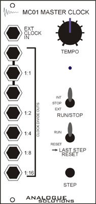 Eurorack Module MC01 Master Clock from Analogue Solutions