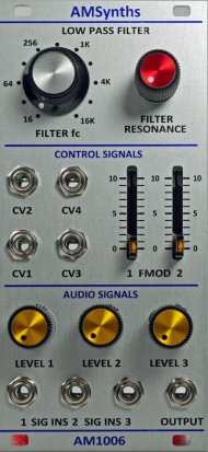 Eurorack Module AM1006 24dB Low Pass Filter from AMSynths