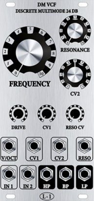 Eurorack Module DM VCF - Discrete Multimode VC Filter from L-1