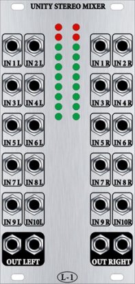 Eurorack Module Unity Stereo Mixer from L-1