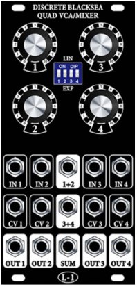 Eurorack Module Discrete Blacksea Quad VCA / Mixer from L-1