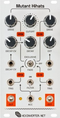 Eurorack Module Mutant Hihats (real panel) from Hexinverter Électronique