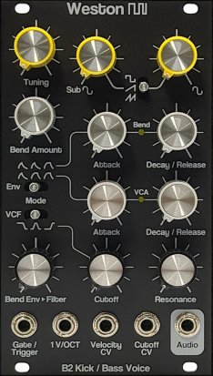 Eurorack Module B2 Kick Drum / Bass Voice (2025 Panel) from Weston Precision Audio