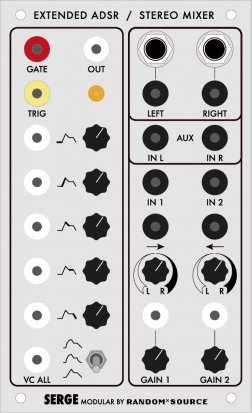Serge Module Extended ADSR / Stereo MIxer from Random*Source
