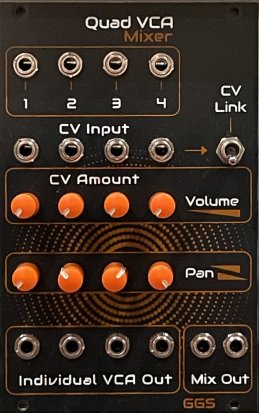 Eurorack Module Quad VCA / Stereo Panning Mixer from Guru Gara Synth