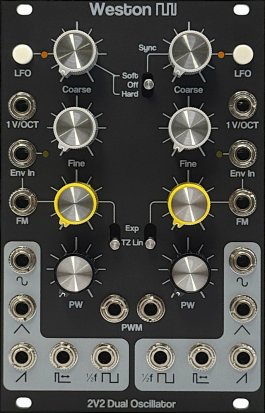 Eurorack Module 2V2 Dual Analog Oscillator (2025 Panel) from Weston Precision Audio