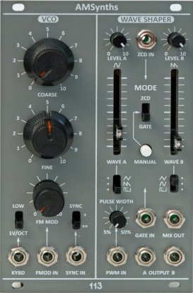 Eurorack Module AM8113 VCO & Wave Shaper from AMSynths