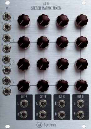 Eurorack Module AI018 Stereo Matrix Mixer (Aluminum & Black Knobs) from AI Synthesis