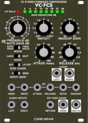 Eurorack Module VC-FCS Stereo Forward Compressor from Cwejman