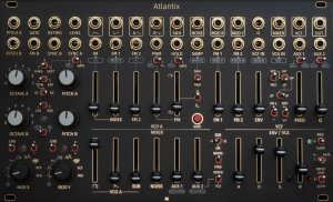 Eurorack Module Atlantix black & gold panel from Mörk Modules