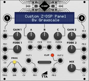 Eurorack Module Tiptop Audio Z-DSP (Grayscale panel) from Grayscale