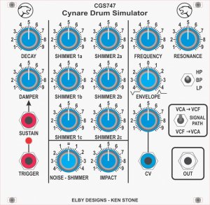 Eurorack Module CGS747 - Cynare Drum Simulator from Elby Designs