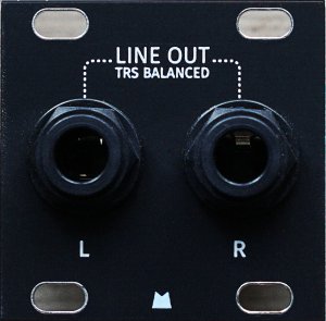 Eurorack Module Stereo Line Out Jacks 1U - Black Panel from Mörk Modules