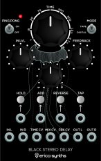 Eurorack Module Black Stereo Delay from Erica Synths