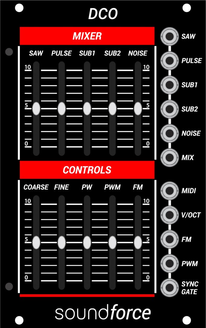 SoundForce DCO Black (2021) - Eurorack Module on ModularGrid