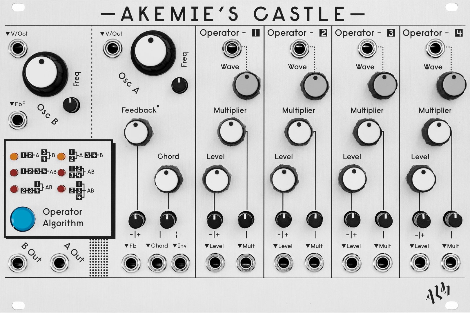 純正廉価新品同様 ALM busy AKEMI.S CASTLE モジュラーシンセ　ユーロラック　モジュラー　元箱付属完備 FMシンセ 音源モジュール